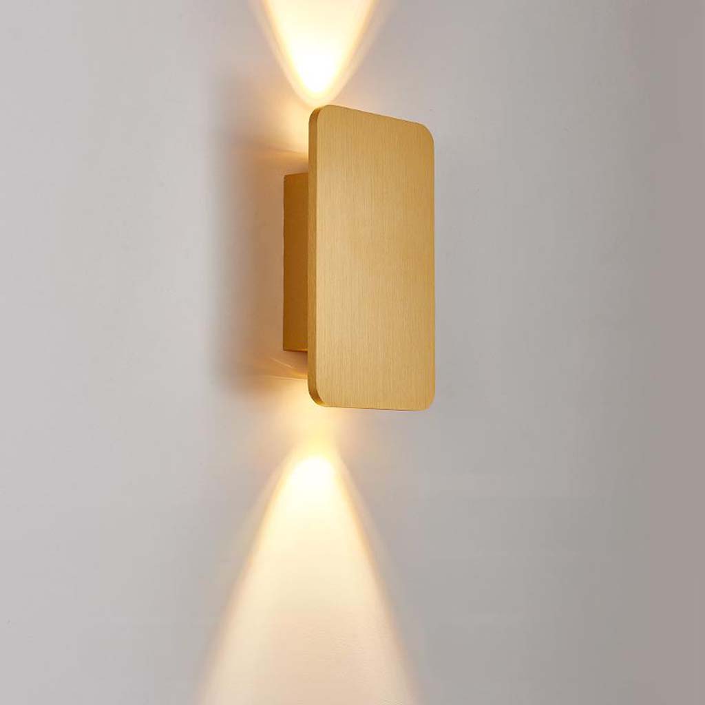 Moderne rechteckige LED-Wandleuchte aus Aluminium, minimalistisches Design, 5 Farben, stimmungsvolle Beleuchtung für Flur und Wohnzimmer | Sansoti