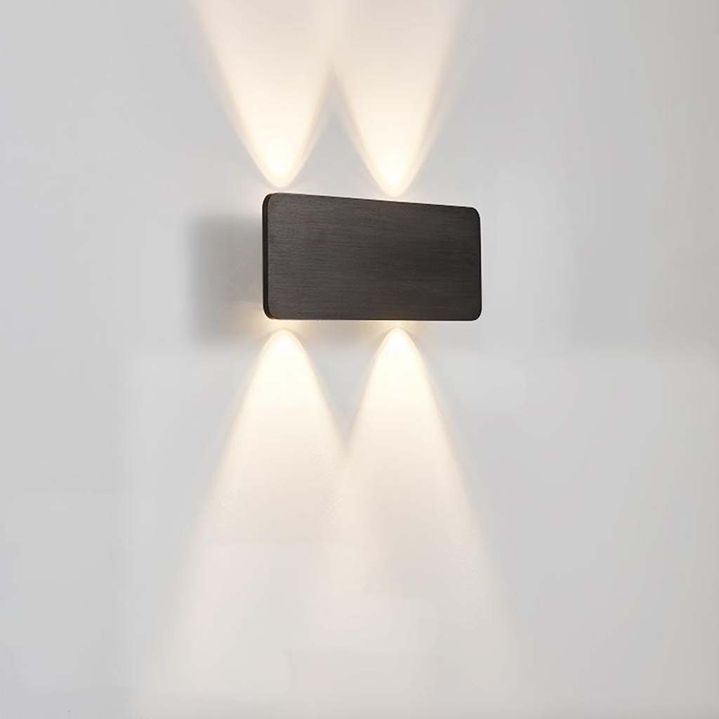 Moderne rechteckige LED-Wandleuchte aus Aluminium, minimalistisches Design, 5 Farben, stimmungsvolle Beleuchtung für Flur und Wohnzimmer | Sansoti
