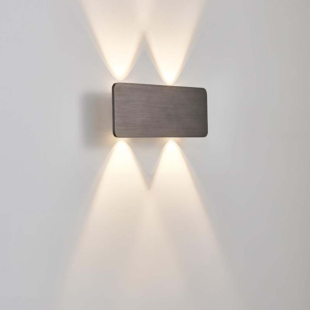 Moderne rechteckige LED-Wandleuchte aus Aluminium, minimalistisches Design, 5 Farben, stimmungsvolle Beleuchtung für Flur und Wohnzimmer | Sansoti