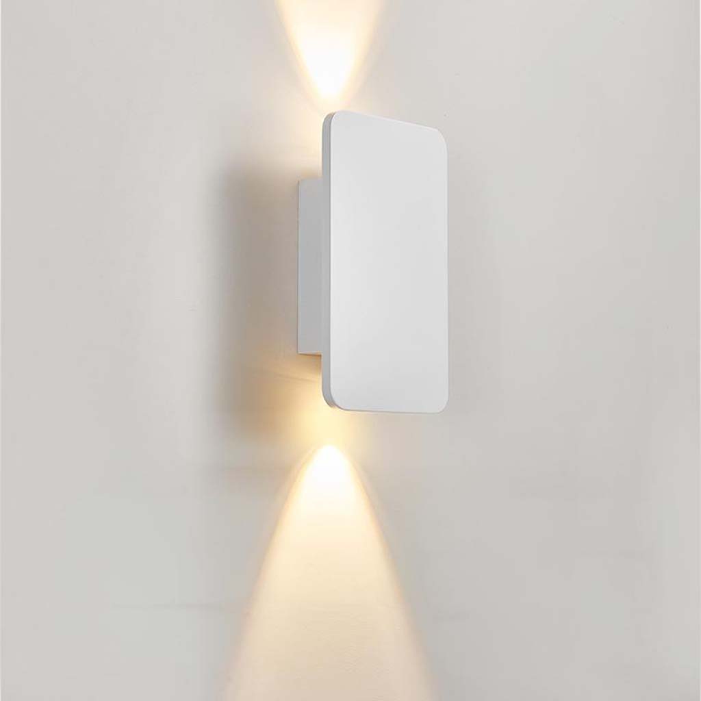 Moderne rechteckige LED-Wandleuchte aus Aluminium, minimalistisches Design, 5 Farben, stimmungsvolle Beleuchtung für Flur und Wohnzimmer | Sansoti