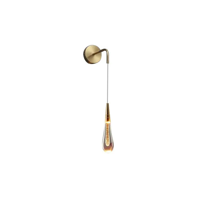 Glazen Druppelvormige Wandlamp LED met Metalen Montuur – Moderne Glas-Metaal Wandverlichting voor Slaapkamer, Woonkamer en Gang – Verstelbare Lichtkleur Warm Wit Neutraal Koel Wit | Sansoti