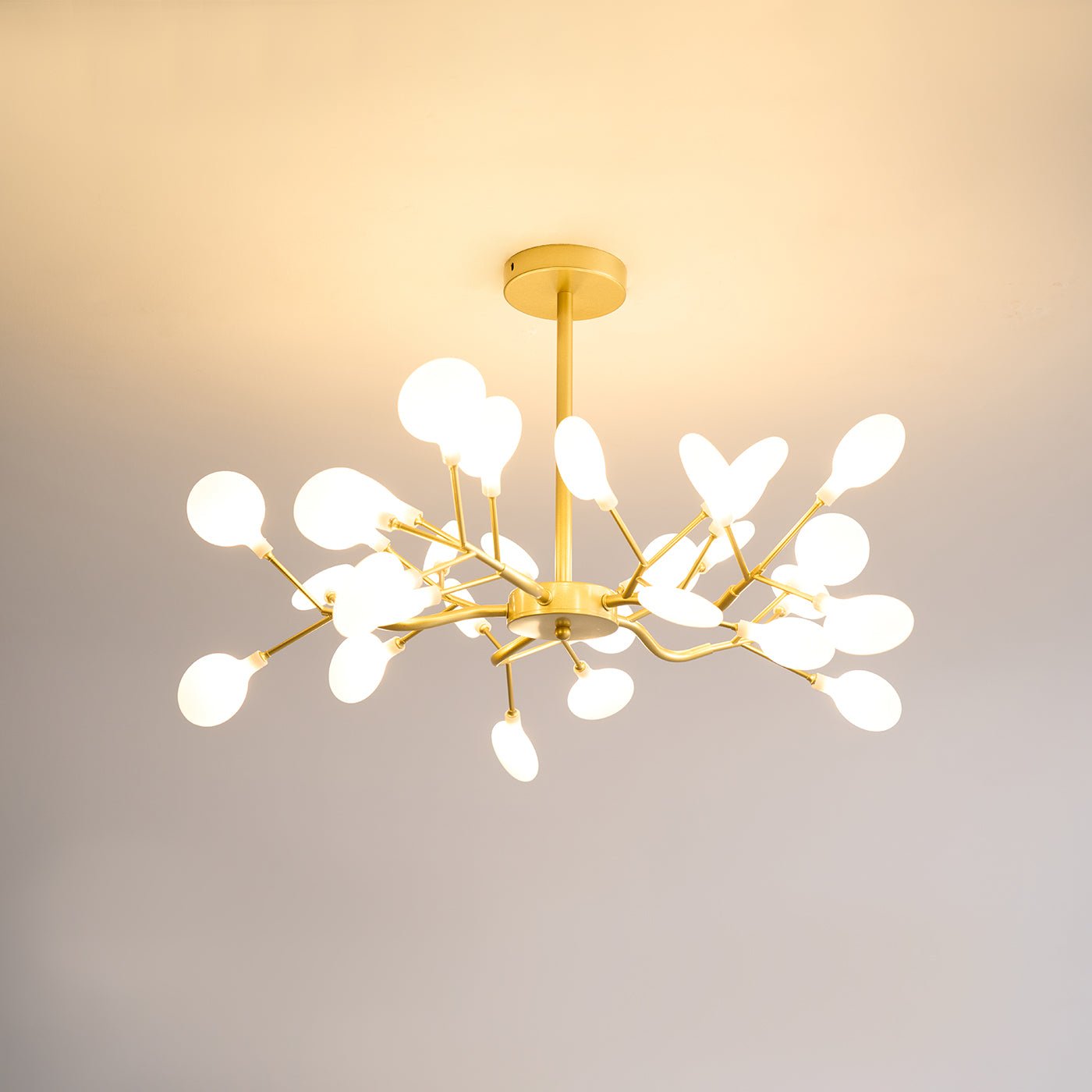 Hängelampe LED Metall Gold Acryl Weiß Wohnzimmer Esszimmer Modernes Design Deckenleuchte Organische Leuchte | Restfield