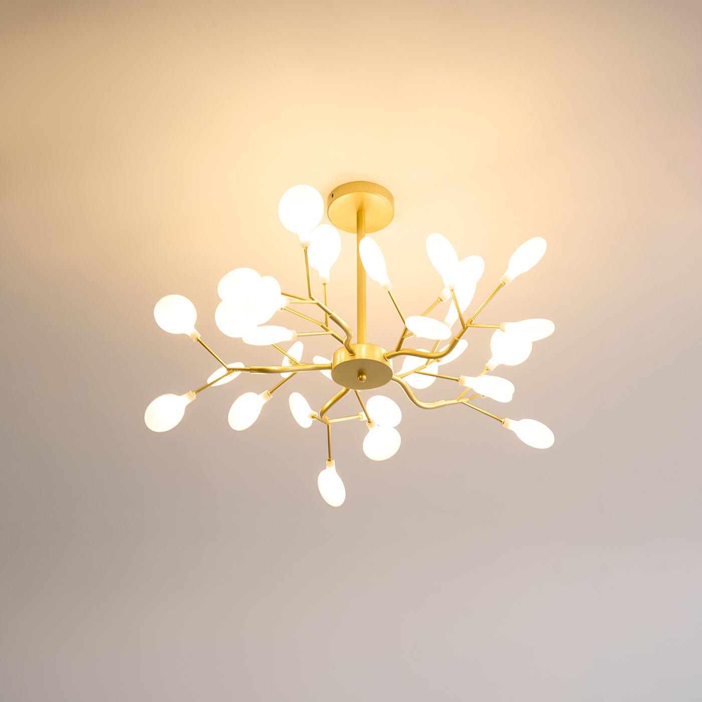 Hängelampe LED Metall Gold Acryl Weiß Wohnzimmer Esszimmer Modernes Design Deckenleuchte Organische Leuchte | Restfield