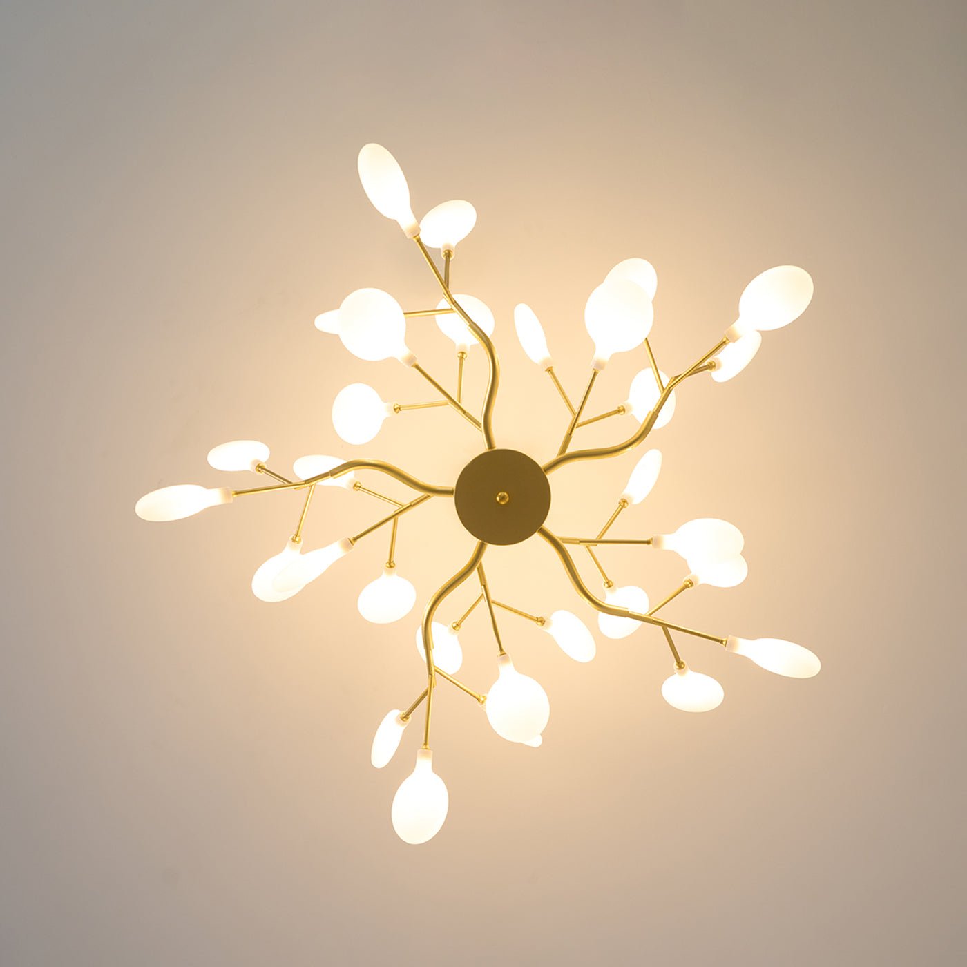 Hängelampe LED Metall Gold Acryl Weiß Wohnzimmer Esszimmer Modernes Design Deckenleuchte Organische Leuchte | Restfield