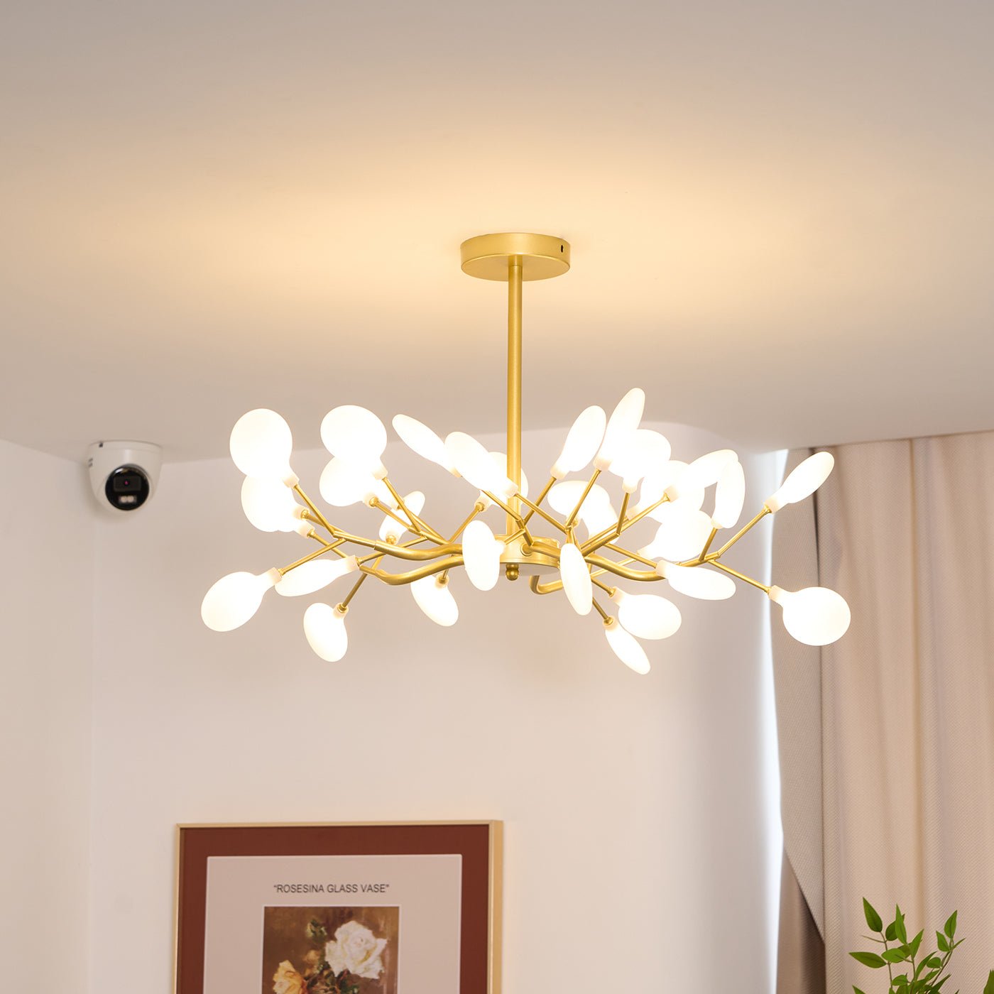 Hängelampe LED Metall Gold Acryl Weiß Wohnzimmer Esszimmer Modernes Design Deckenleuchte Organische Leuchte | Restfield