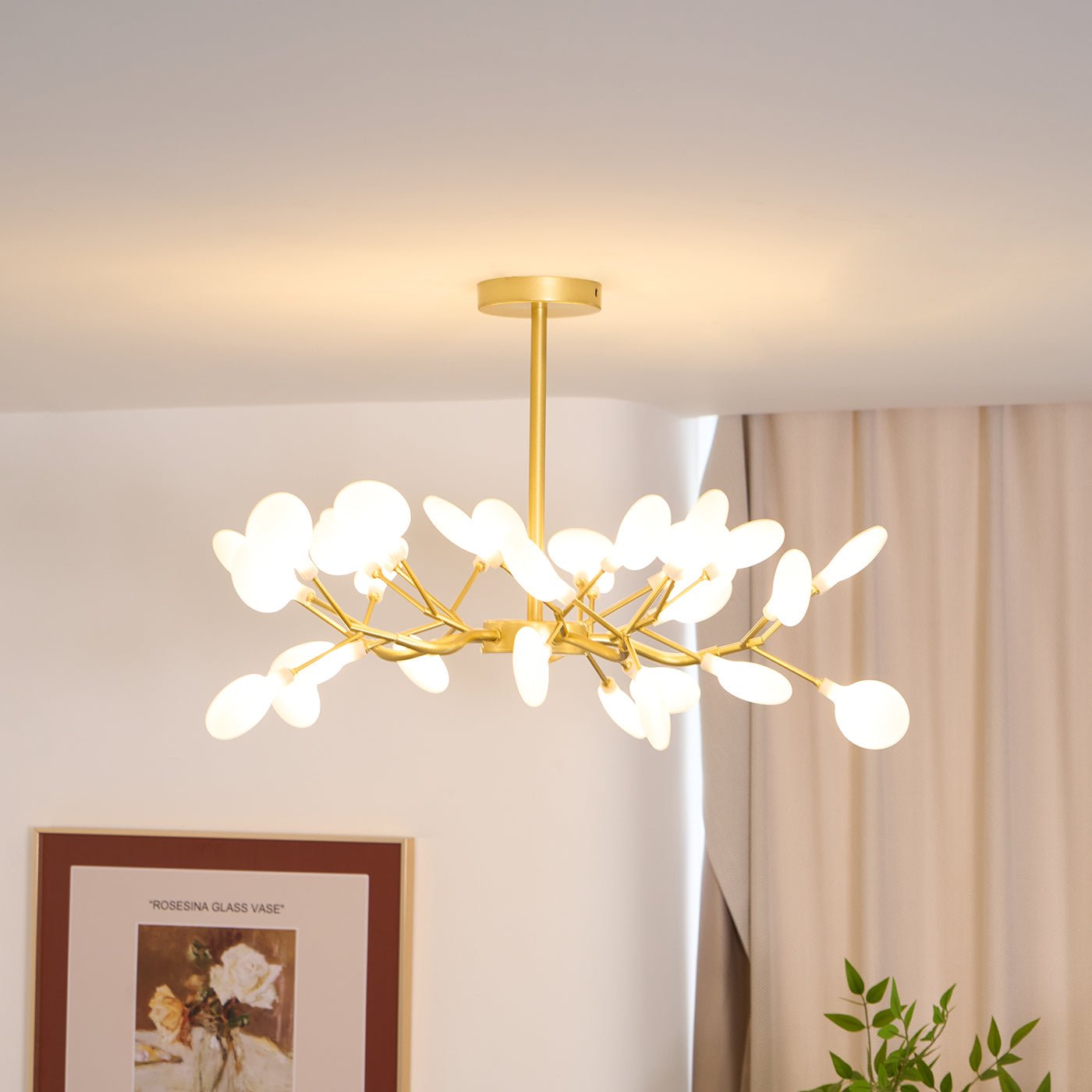 Hängelampe LED Metall Gold Acryl Weiß Wohnzimmer Esszimmer Modernes Design Deckenleuchte Organische Leuchte | Restfield