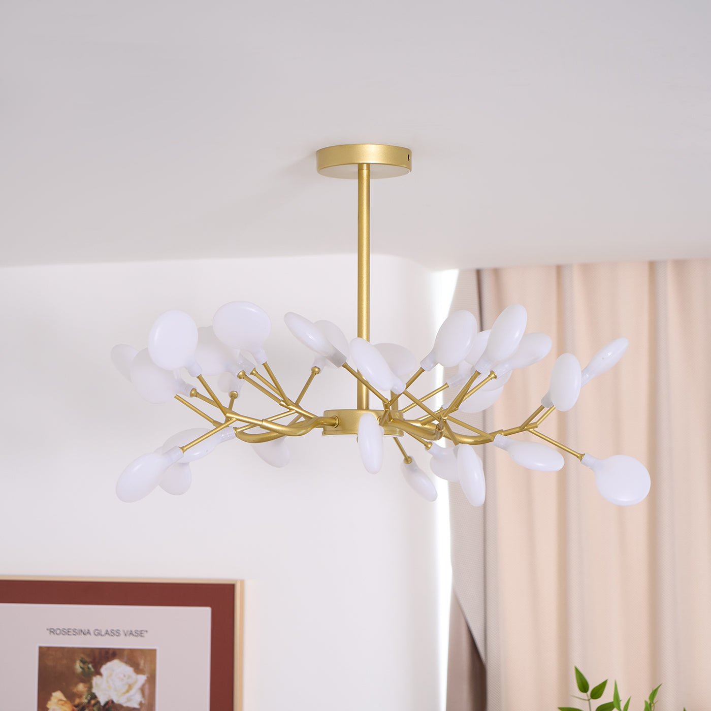 Hängelampe LED Metall Gold Acryl Weiß Wohnzimmer Esszimmer Modernes Design Deckenleuchte Organische Leuchte | Restfield