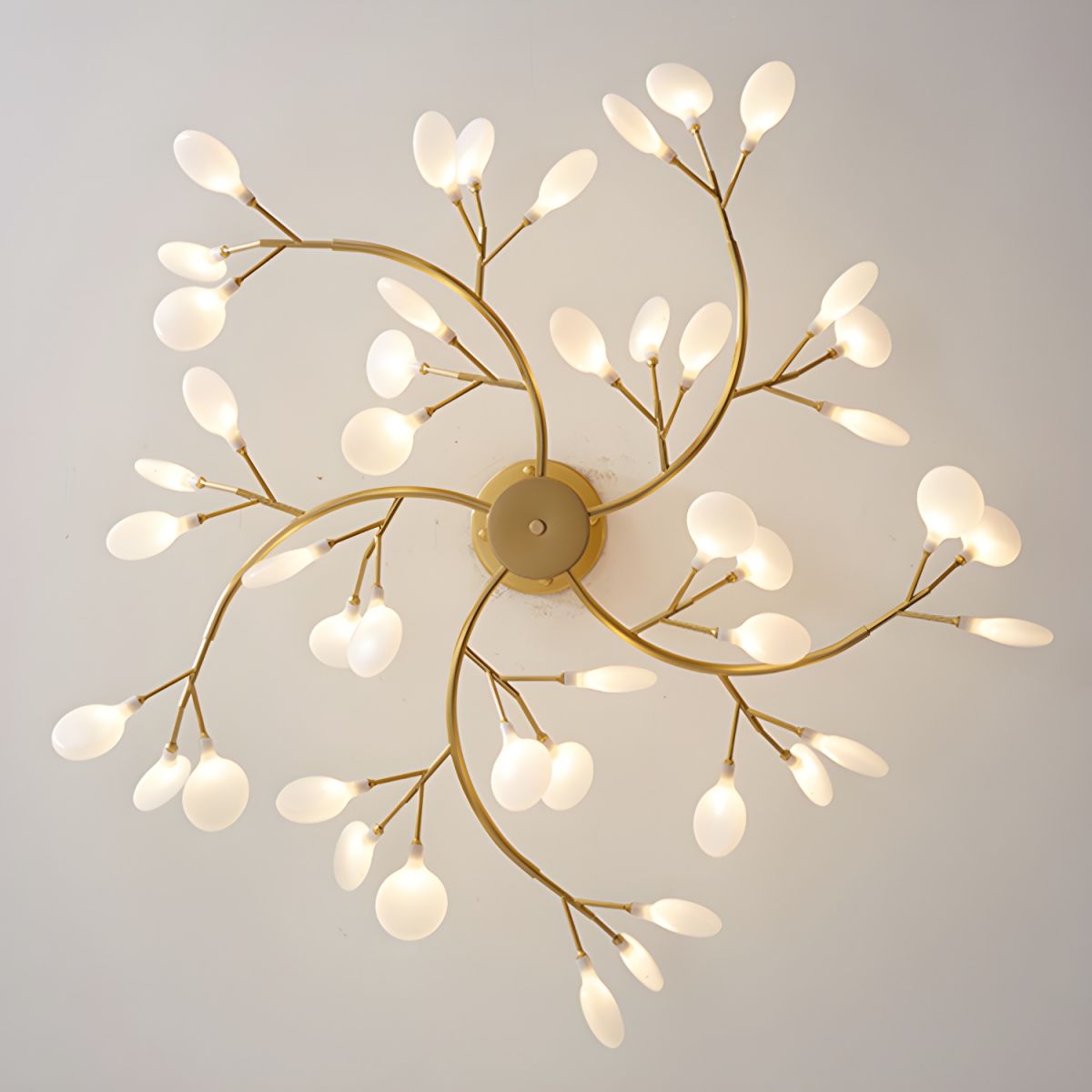 Hängelampe LED Metall Gold Acryl Weiß Wohnzimmer Esszimmer Modernes Design Deckenleuchte Organische Leuchte | Restfield