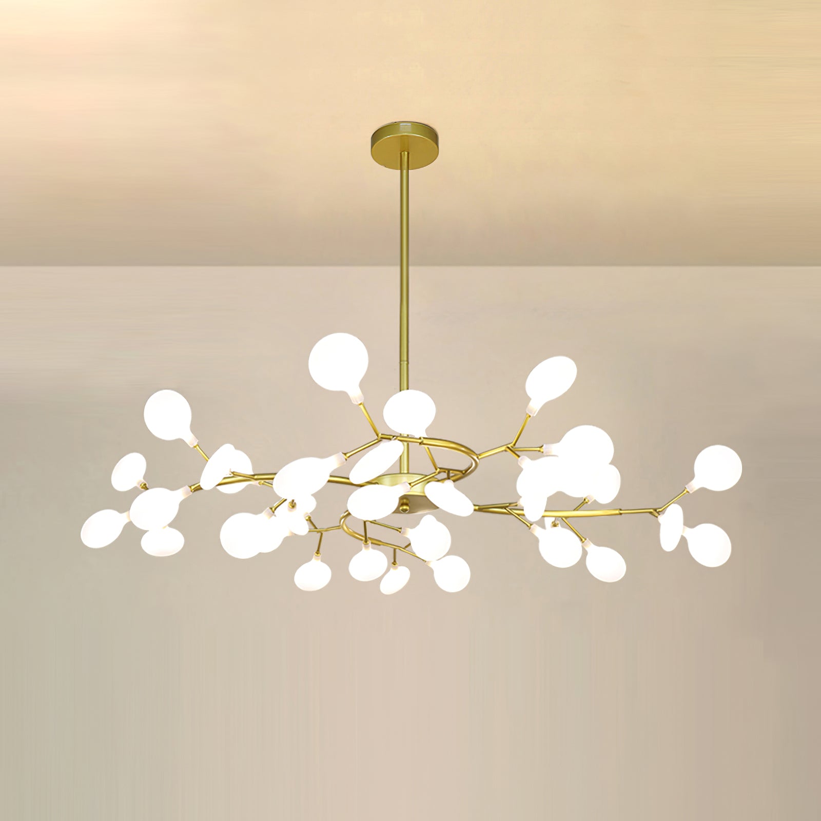 Hängelampe LED Metall Gold Acryl Weiß Wohnzimmer Esszimmer Modernes Design Deckenleuchte Organische Leuchte | Restfield