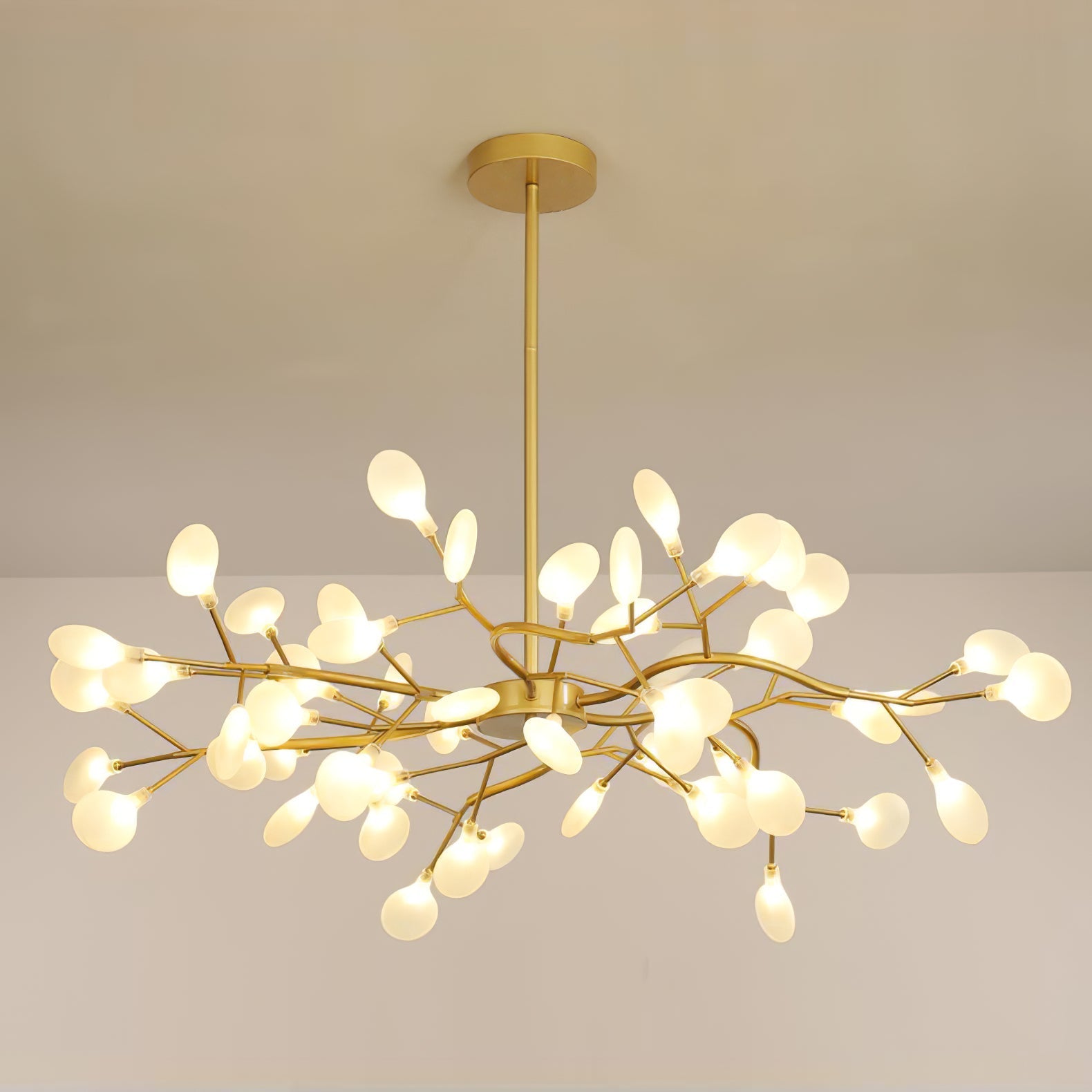 Hängelampe LED Metall Gold Acryl Weiß Wohnzimmer Esszimmer Modernes Design Deckenleuchte Organische Leuchte | Restfield