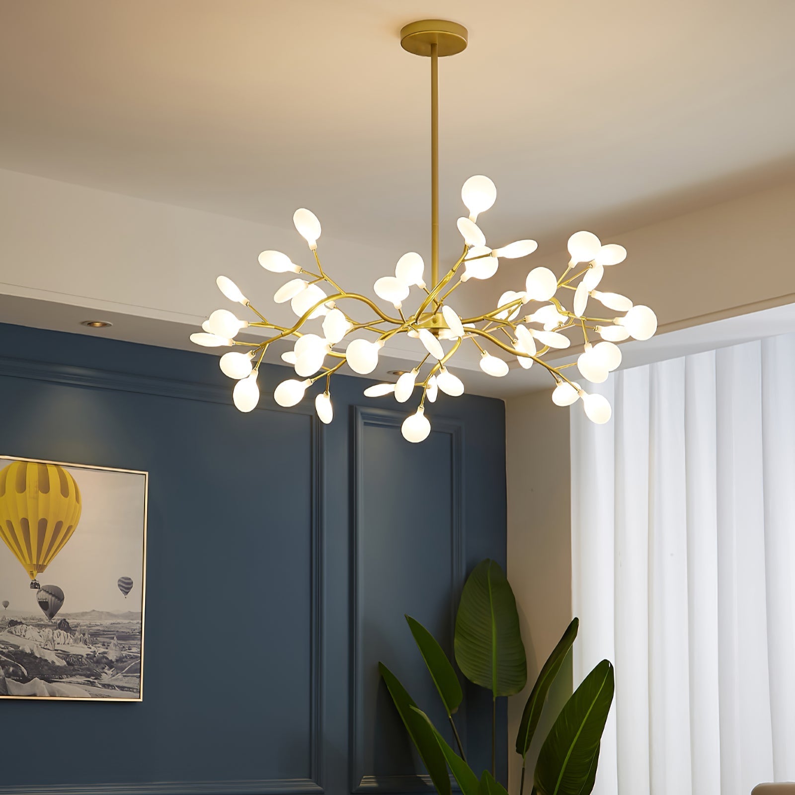 Hängelampe LED Metall Gold Acryl Weiß Wohnzimmer Esszimmer Modernes Design Deckenleuchte Organische Leuchte | Restfield