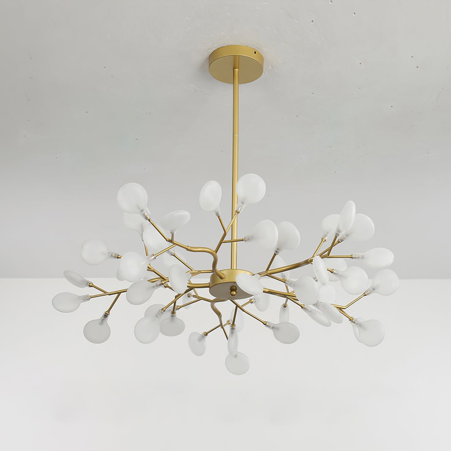 Hängelampe LED Metall Gold Acryl Weiß Wohnzimmer Esszimmer Modernes Design Deckenleuchte Organische Leuchte | Restfield