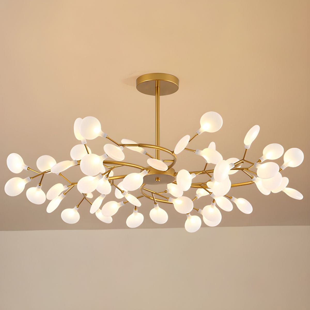 Hängelampe LED Metall Gold Acryl Weiß Wohnzimmer Esszimmer Modernes Design Deckenleuchte Organische Leuchte | Restfield