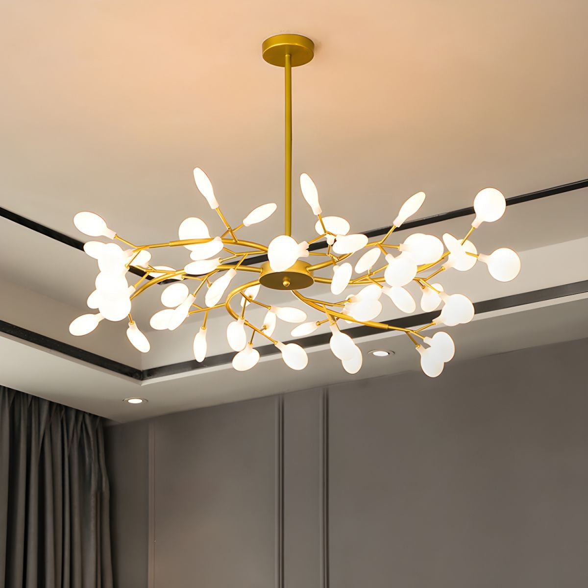 Hängelampe LED Metall Gold Acryl Weiß Wohnzimmer Esszimmer Modernes Design Deckenleuchte Organische Leuchte | Restfield