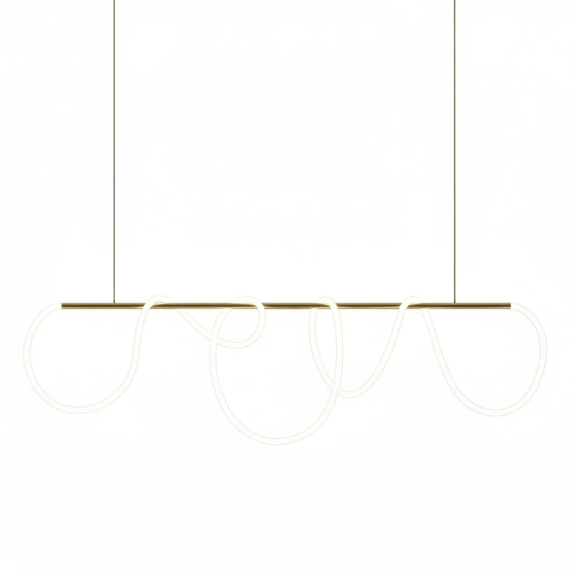 Liniowa lampa wisząca LED z aluminium, czarno-złota, 80-150 cm, nowoczesny design, do jadalni, sypialni i salonu | Sansoti