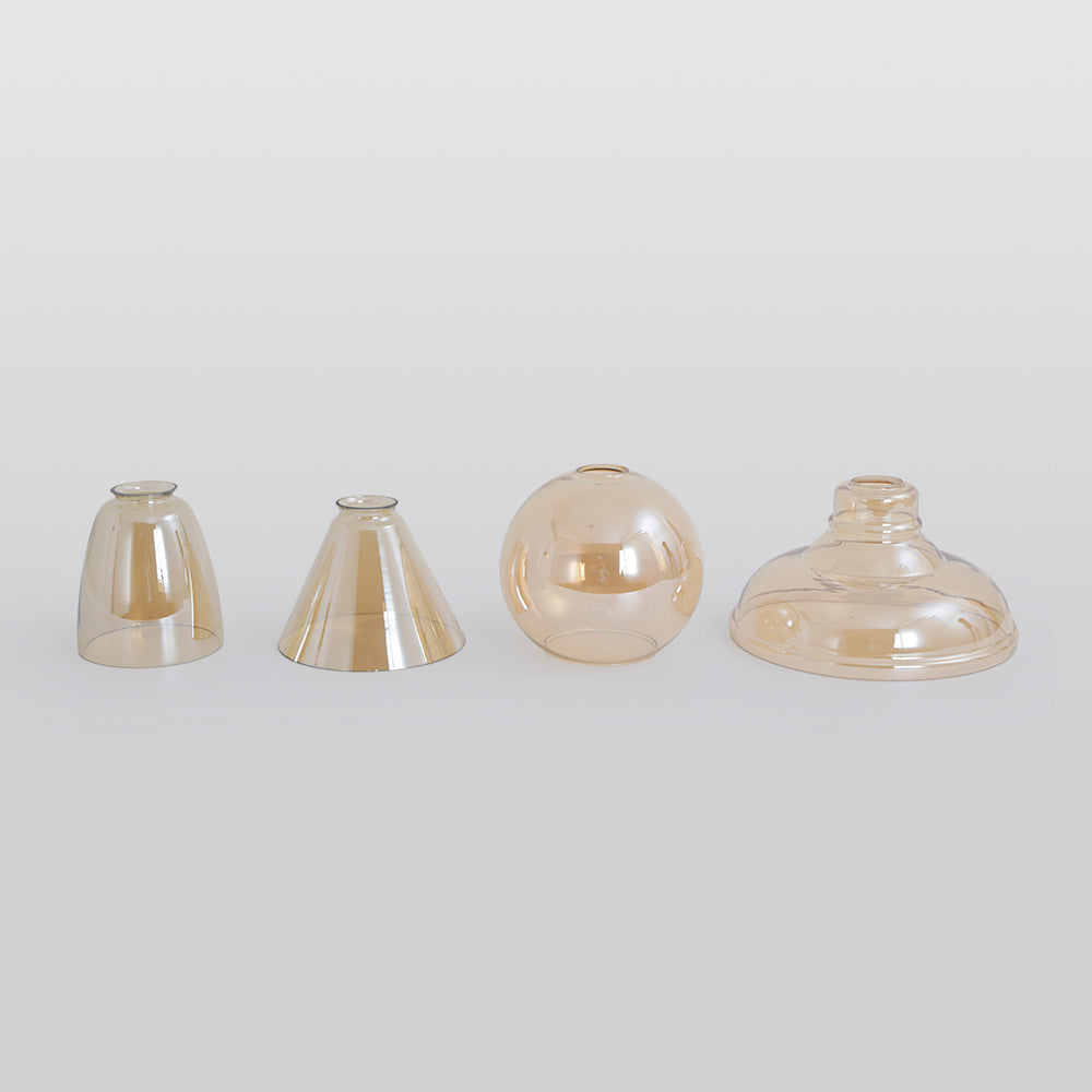 Industriële Glazen Hanglamp Metaal E27 Verstelbaar Snoer Transparant Amber Rookgrijs Binnenverlichting | Sansoti