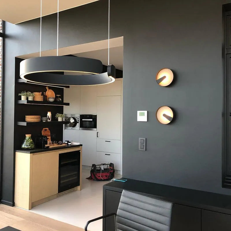 Zwevende LED Ringlamp Minimalistisch Modern Metaal Dimbaar Hanglamp Slaapkamer Woonkamer Eetkamer Plafond | Sansoti
