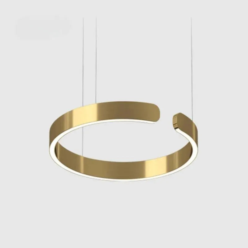 Zwevende LED Ringlamp Minimalistisch Modern Metaal Dimbaar Hanglamp Slaapkamer Woonkamer Eetkamer Plafond | Sansoti