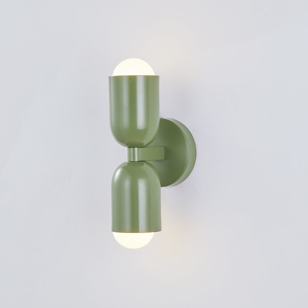 Moderne Metall-Wandleuchte LED Duo mit farbenfrohem pulverbeschichtetem Design für Schlafzimmer und stimmungsvolles Wohnzimmer | Sansoti