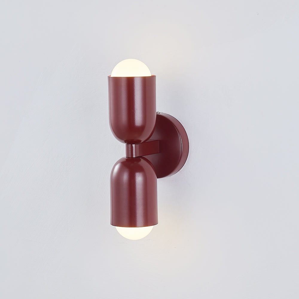 Moderne Metall-Wandleuchte LED Duo mit farbenfrohem pulverbeschichtetem Design für Schlafzimmer und stimmungsvolles Wohnzimmer | Sansoti