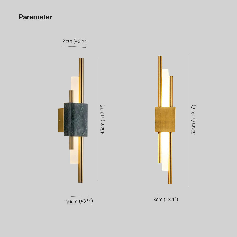Applique murale moderne en métal et marbre, LED, lumière blanche chaude, chambre, salon, couloir, éclairage intérieur élégant | Sansoti