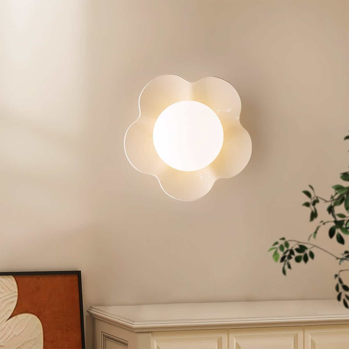 Wandlamp Bloemblaadjes Design Hars Glas G9 Fitting Dimbaar Woonkamer Slaapkamer 3 Kleuren Sfeervol Licht | Sansoti