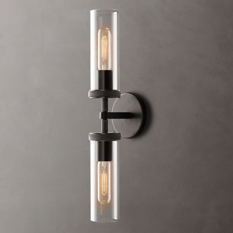 Applique en verre cristallin Laiton Dimmable Douille E26 Salon Chambre Couloir Montage vertical horizontal | Sansoti