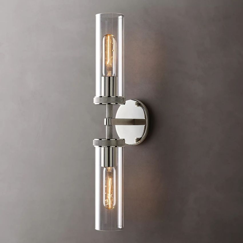Applique en verre cristallin Laiton Dimmable Douille E26 Salon Chambre Couloir Montage vertical horizontal | Sansoti