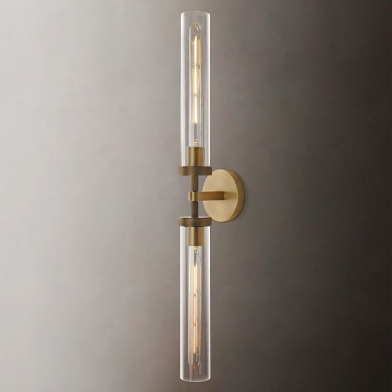 Applique en verre cristallin Laiton Dimmable Douille E26 Salon Chambre Couloir Montage vertical horizontal | Sansoti