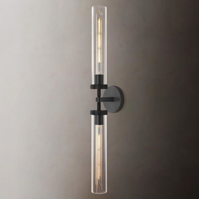 Applique en verre cristallin Laiton Dimmable Douille E26 Salon Chambre Couloir Montage vertical horizontal | Sansoti