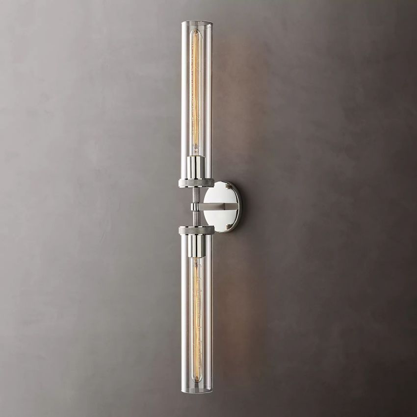 Applique en verre cristallin Laiton Dimmable Douille E26 Salon Chambre Couloir Montage vertical horizontal | Sansoti