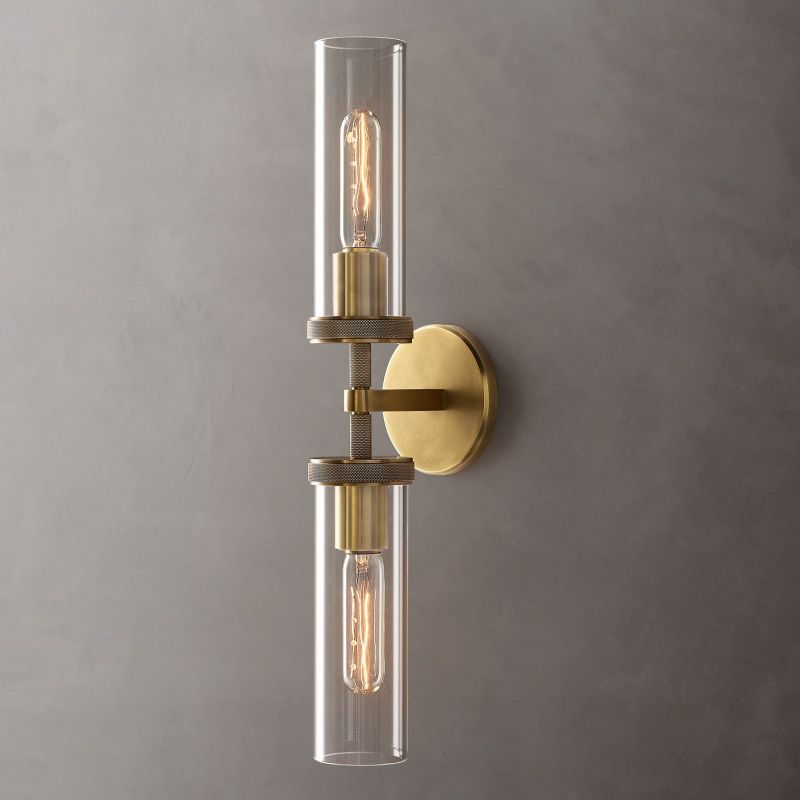 Applique en verre cristallin Laiton Dimmable Douille E26 Salon Chambre Couloir Montage vertical horizontal | Sansoti