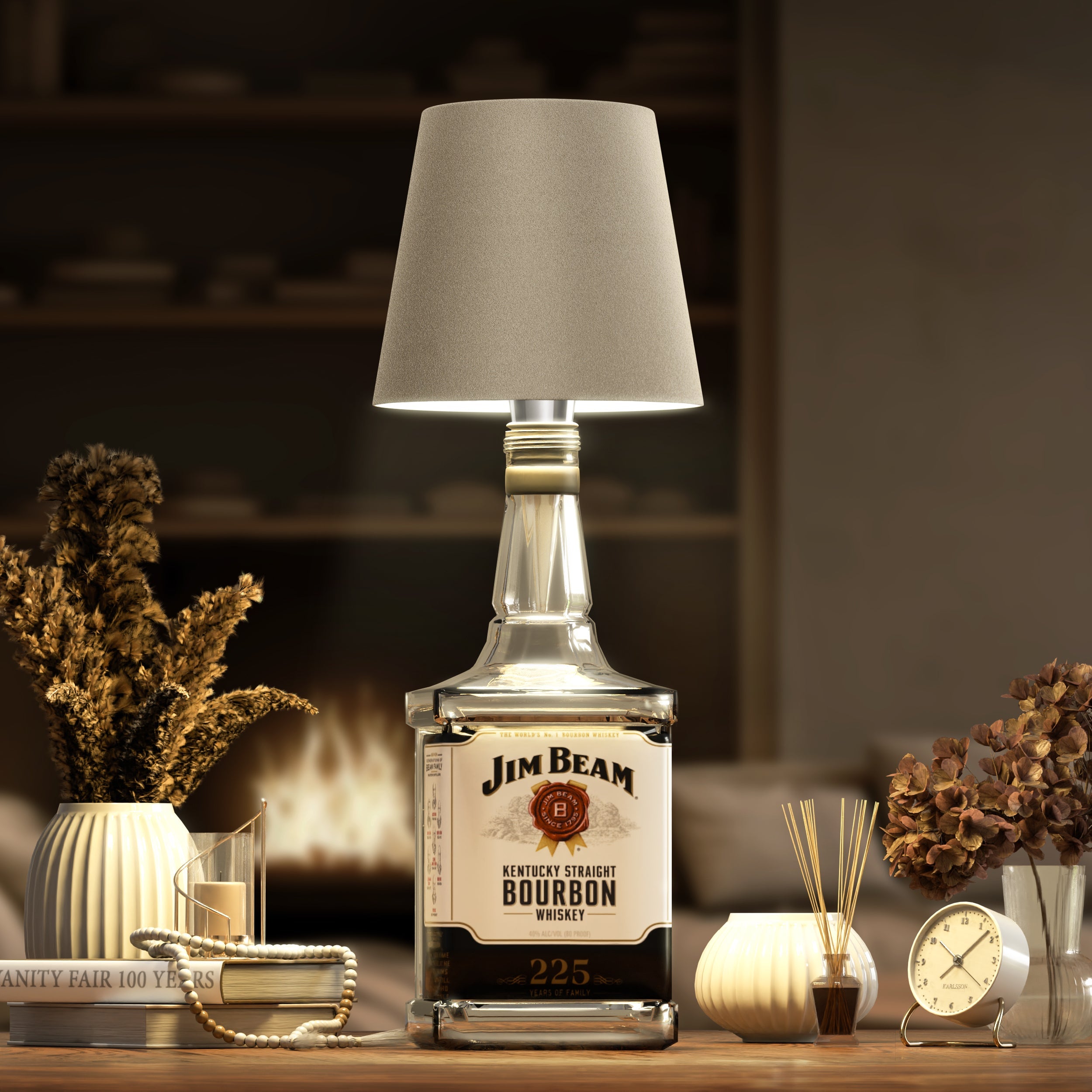 Flessenlamp Draadloos Oplaadbaar LED Zwart 3000K USB-C Tafellamp Wijnfles Bar Sfeerverlichting | Sansoti