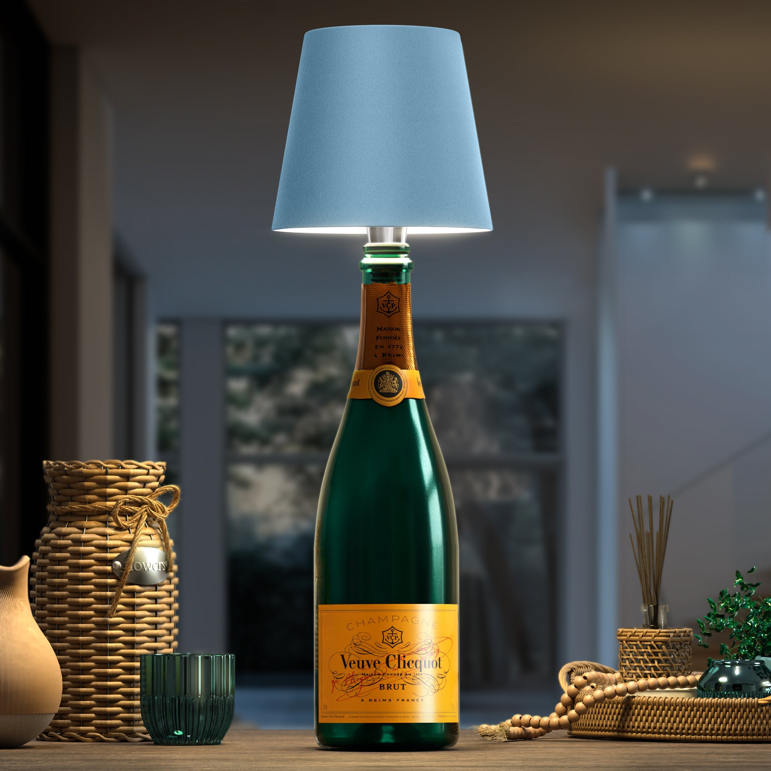 Flessenlamp Draadloos Oplaadbaar LED Zwart 3000K USB-C Tafellamp Wijnfles Bar Sfeerverlichting | Sansoti