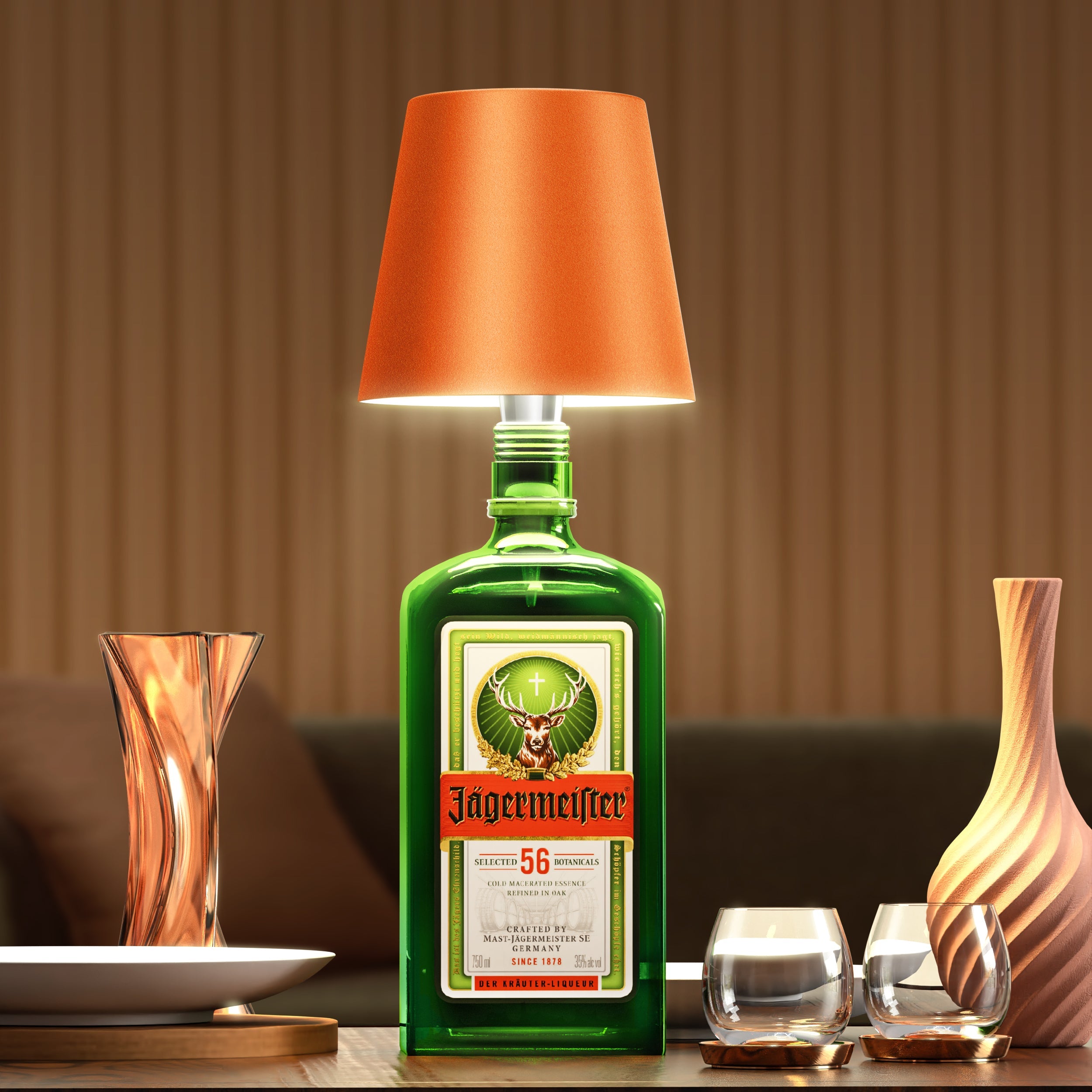 Flessenlamp Draadloos Oplaadbaar LED Zwart 3000K USB-C Tafellamp Wijnfles Bar Sfeerverlichting | Sansoti