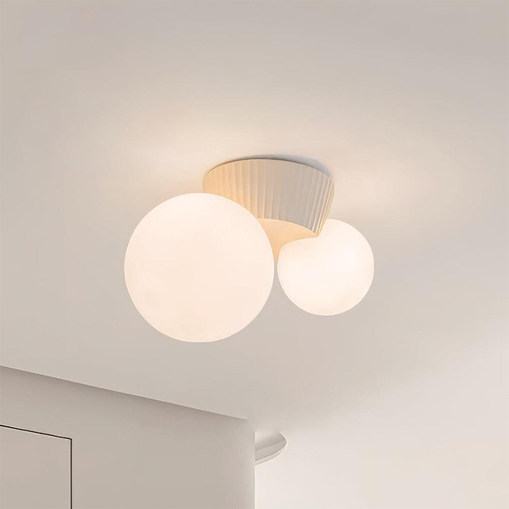 Hängeleuchte Decke 2 Lichtkugeln Resin Grün Wohnzimmer Schlafzimmer Flur Kugelleuchte Modernes Design | Restfield
