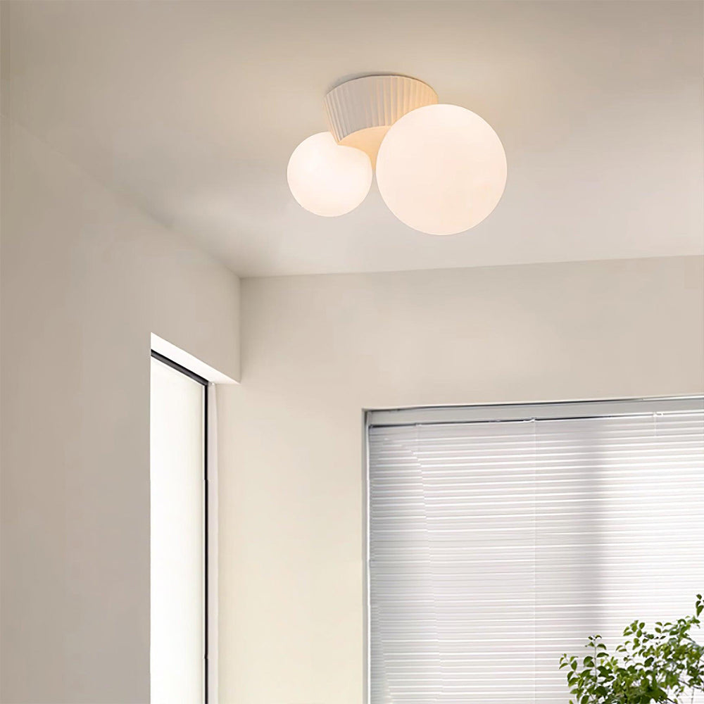 Hängeleuchte Decke 2 Lichtkugeln Resin Grün Wohnzimmer Schlafzimmer Flur Kugelleuchte Modernes Design | Restfield