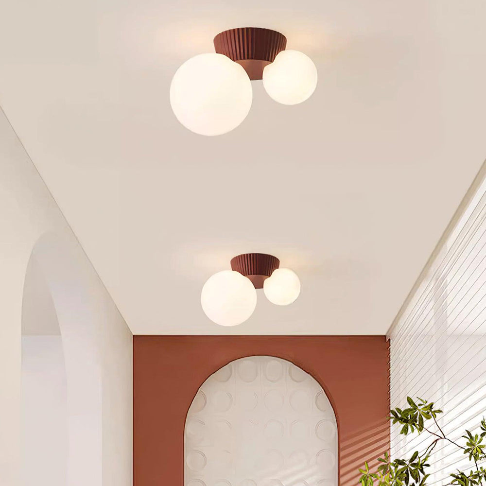Hängeleuchte Decke 2 Lichtkugeln Resin Grün Wohnzimmer Schlafzimmer Flur Kugelleuchte Modernes Design | Restfield