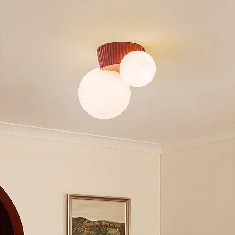 Hängeleuchte Decke 2 Lichtkugeln Resin Grün Wohnzimmer Schlafzimmer Flur Kugelleuchte Modernes Design | Restfield