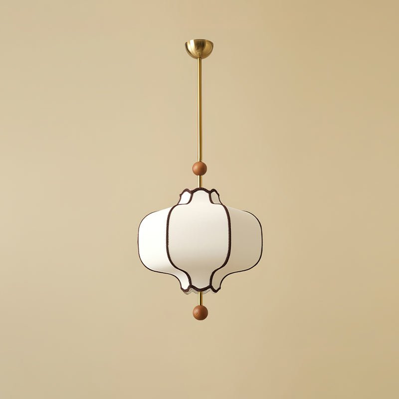 Stoffen Hanglamp met Lantaarnvorm – Walnoot of Goud Frame – 25 tot 50 cm – Scandinavisch Design Plafondlamp | Sansoti