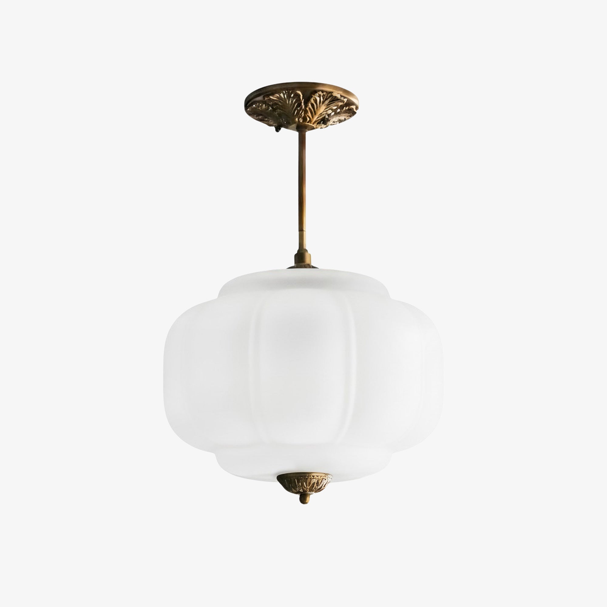 Vintage Melkglazen Hanglamp met Gegolfde Rand – Scandinavische Sfeerverlichting voor Keuken en Slaapkamer | Sansoti