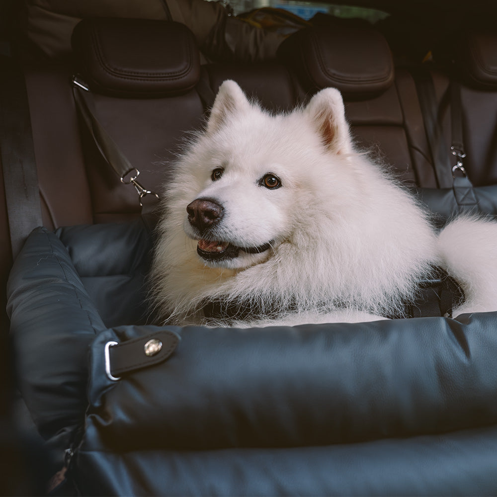 Hondenautostoel Luxe Kunstleer Reismand Large Deluxe Veilig & Comfortabel voor Middelgrote Grote Honden | Sansoti