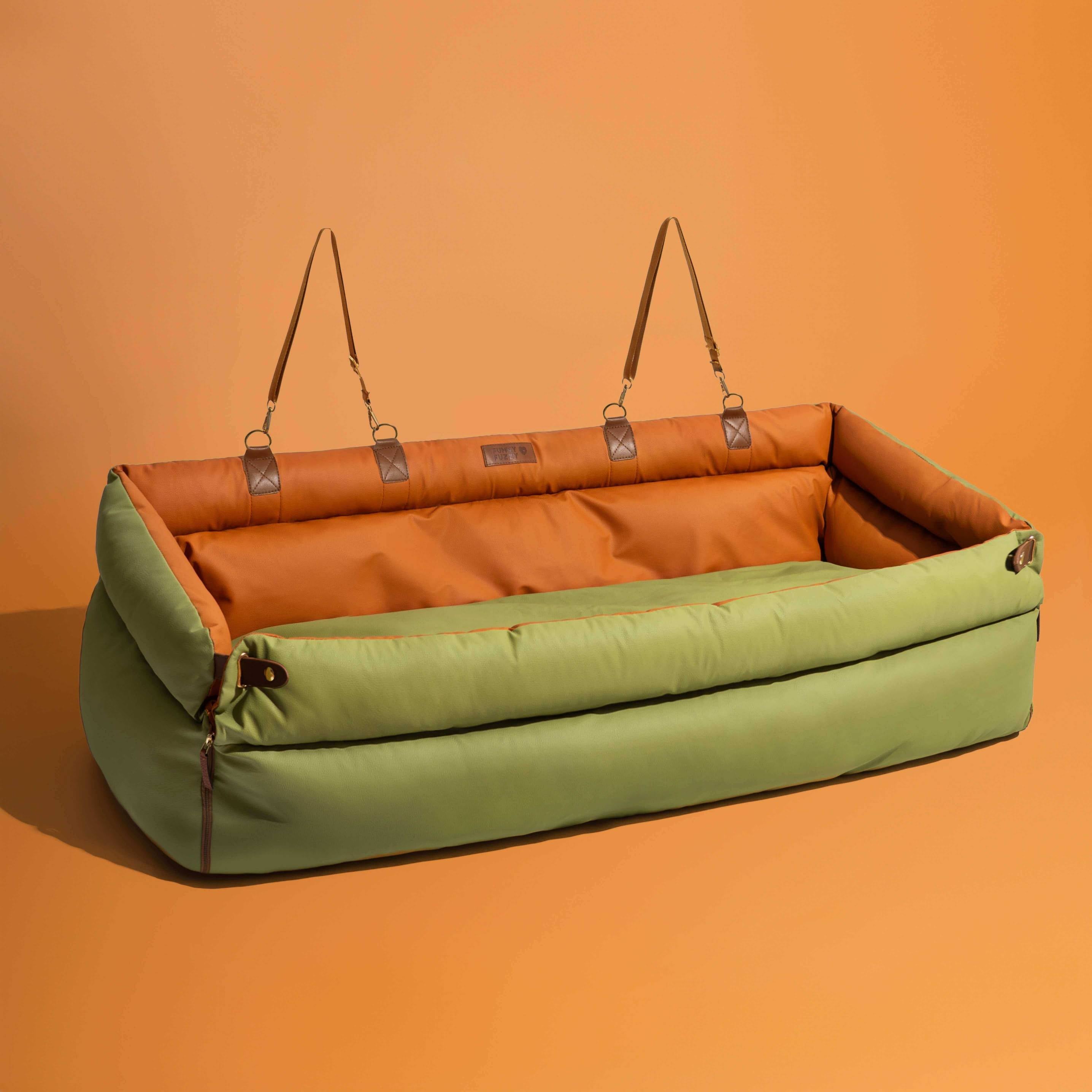 Hondenautostoel Luxe Kunstleer Reismand Large Deluxe Veilig & Comfortabel voor Middelgrote Grote Honden | Sansoti