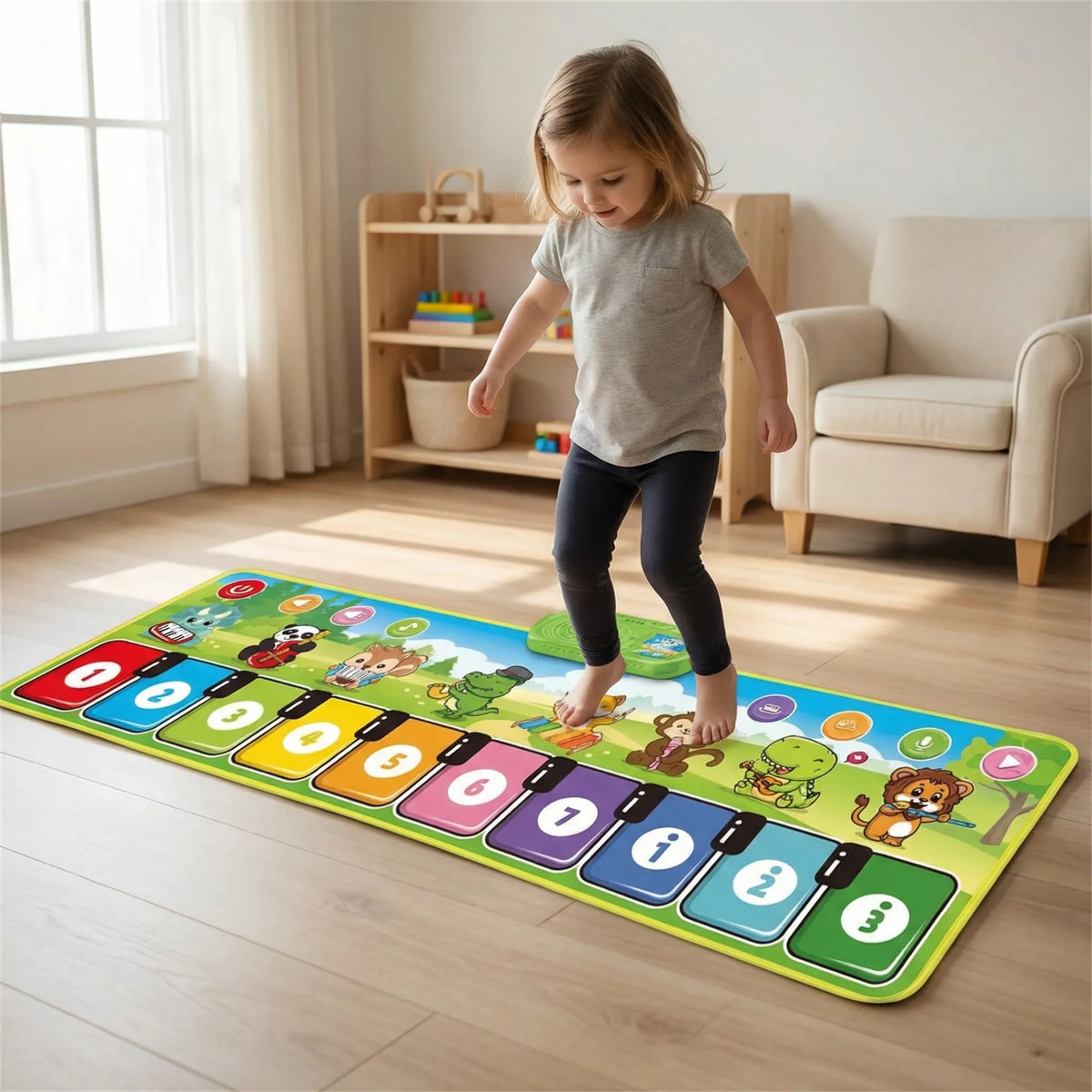 Interactieve Muziekmat voor Kinderen 110x36cm Bewegingsspel Dansvloer Educatief Speelkleed Muziekinstrument | Sansoti