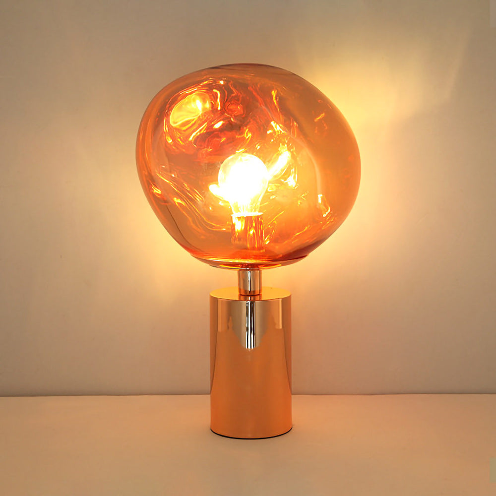 Tafellampe met Gesmolten Lava Textuur in Goud, Roségoud of Zilver | Sansoti