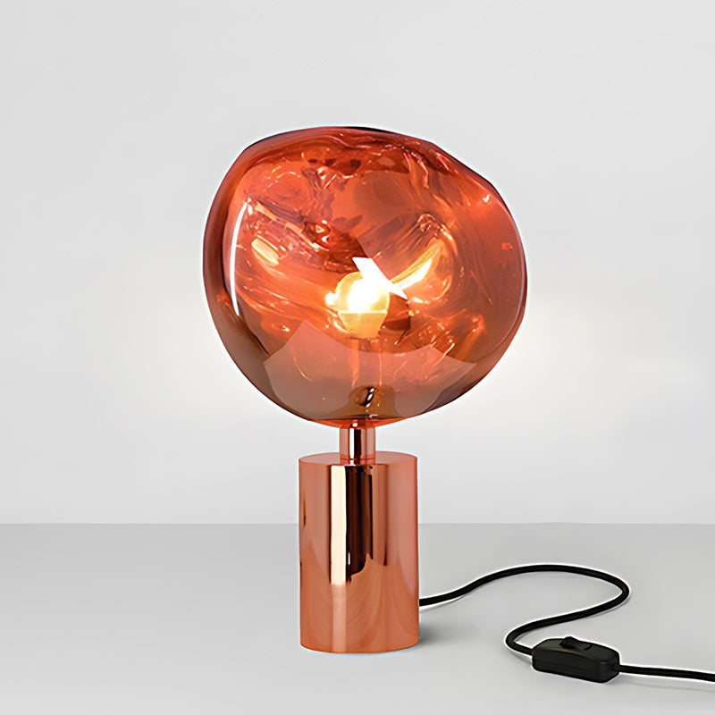 Tafellampe met Gesmolten Lava Textuur in Goud, Roségoud of Zilver | Sansoti