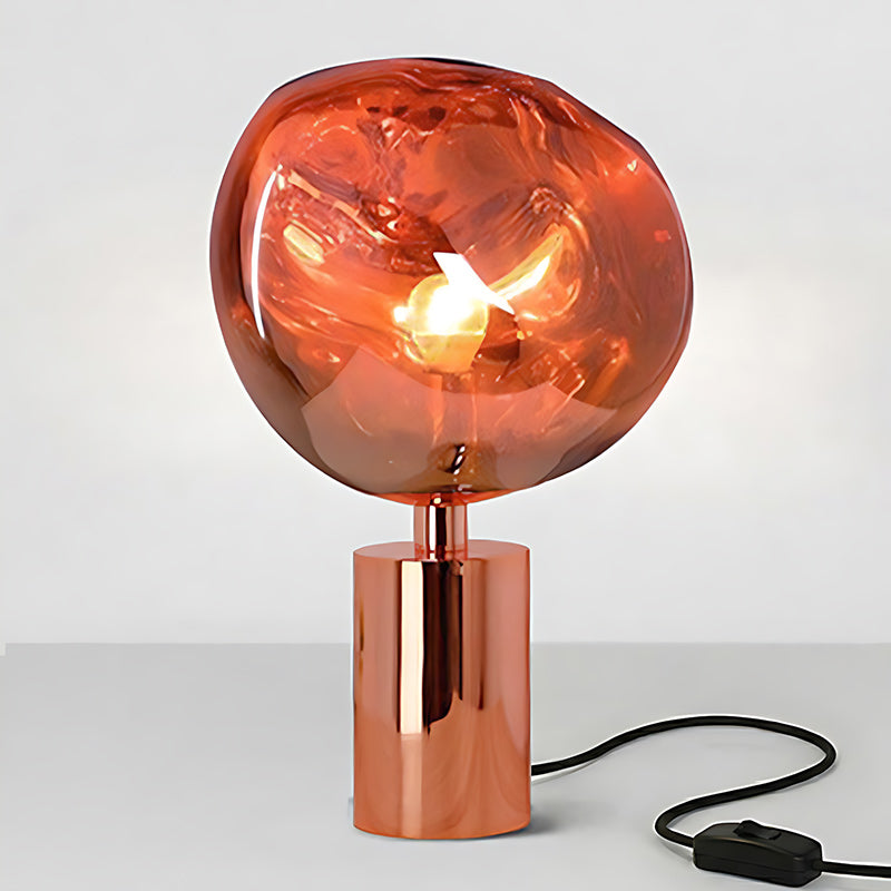 Tafellampe met Gesmolten Lava Textuur in Goud, Roségoud of Zilver | Sansoti
