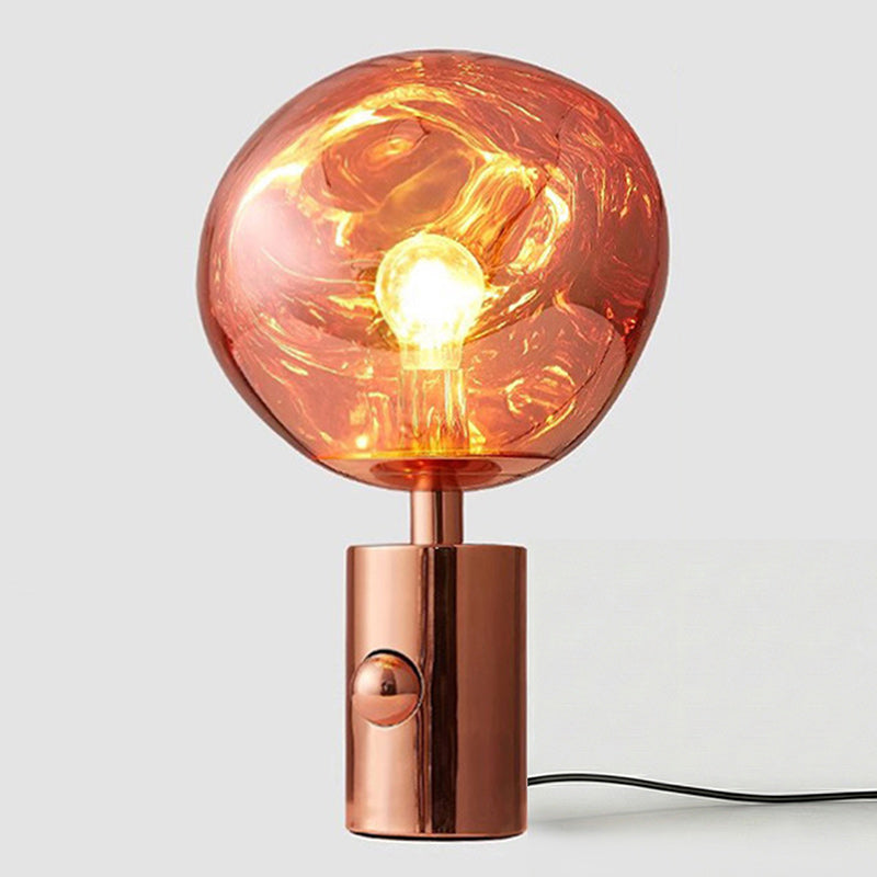 Tafellampe met Gesmolten Lava Textuur in Goud, Roségoud of Zilver | Sansoti
