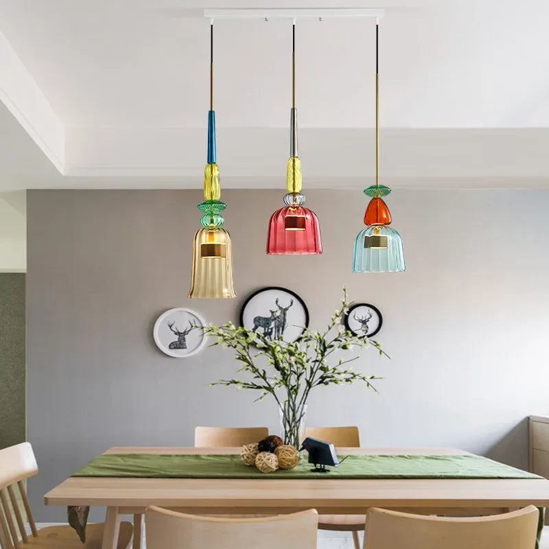 Glazen Hanglamp Gekleurd Glas Verstelbaar 160mm Moderne Verlichting Eetkamer Woonkamer Slaapkamer Design | Sansoti