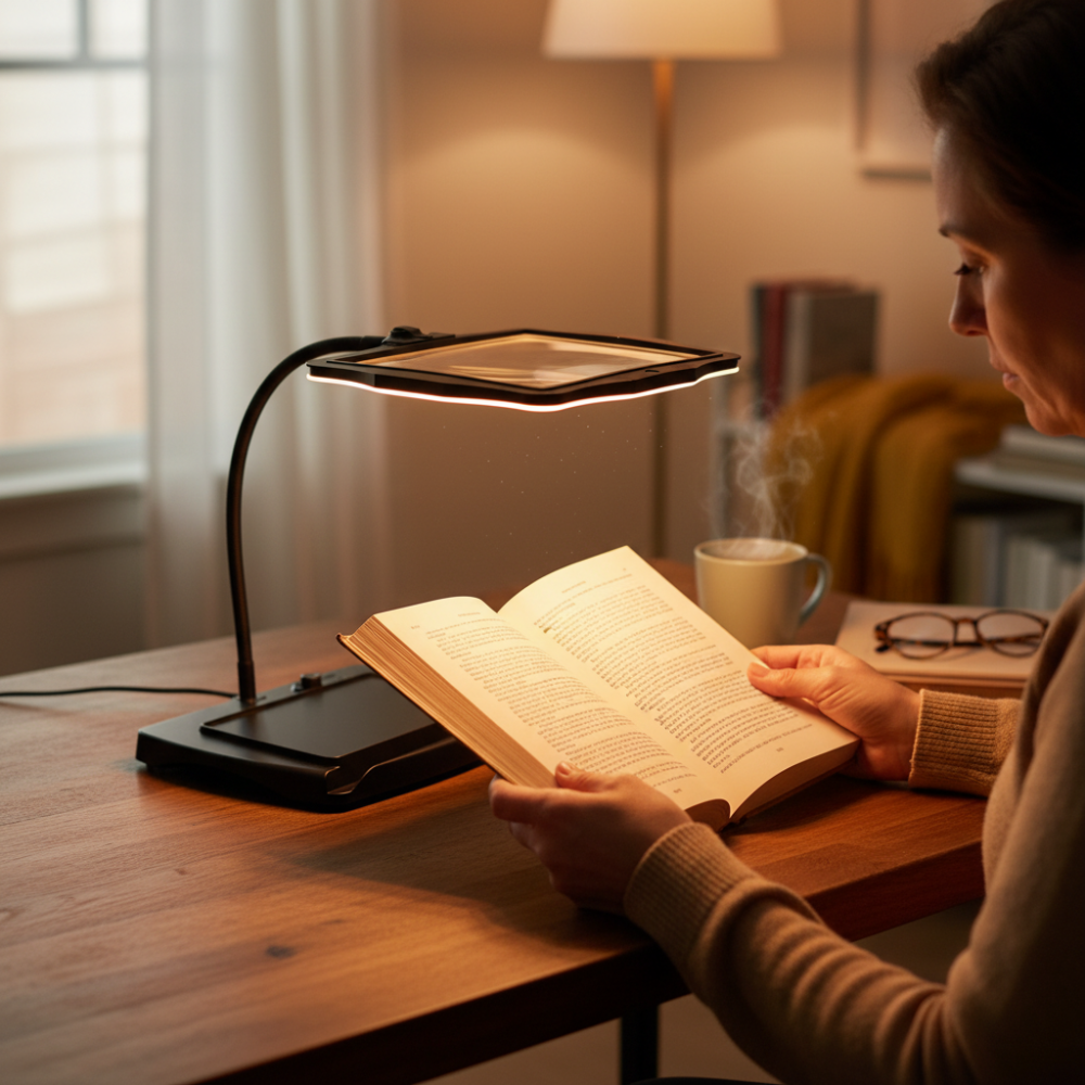 Verstelbare LED-bureaulamp met 3x Vergrootglas Zwanenhals Leeslamp voor Handwerk Lezen Hobby Knutselen | Sansoti